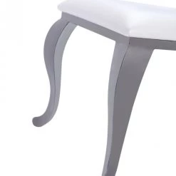 VIG Dining Room Modrest Bonnie Transitional White Leatherette & Black Stainless Steel Dining Chair (Set Of 2)