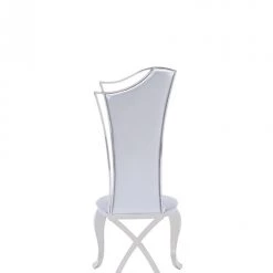 VIG Modrest Bonnie Modern Silver Leatherette & Stainless Steel Dining Chair (Set Of 2) Dining Room