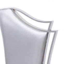 VIG Modrest Bonnie Modern Silver Leatherette & Stainless Steel Dining Chair (Set Of 2) Dining Room