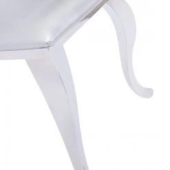 VIG Modrest Bonnie Modern Silver Leatherette & Stainless Steel Dining Chair (Set Of 2) Dining Room