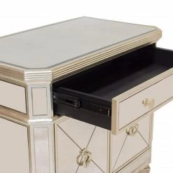Best Master Furniture Borghese Mirrored Nightstand Bedroom