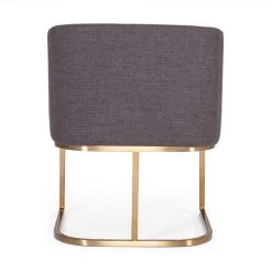 VIG Dining Room Modrest Yukon Modern Fabric And Antique Brass Dining Chair