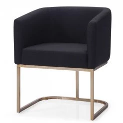 VIG Dining Room Modrest Yukon Modern Fabric And Antique Brass Dining Chair