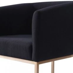 VIG Dining Room Modrest Yukon Modern Fabric And Antique Brass Dining Chair