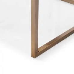 VIG Dining Room Modrest Yukon Modern Fabric And Antique Brass Dining Chair