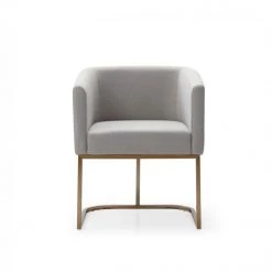 VIG Dining Room Modrest Yukon Modern Fabric And Antique Brass Dining Chair