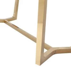 VIG Modrest Garrett Modern Brown Faux Marble & Gold Dining Table