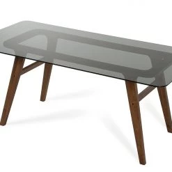 VIG Dining Room Modrest Zeppelin Modern Smoked Glass Dining Table